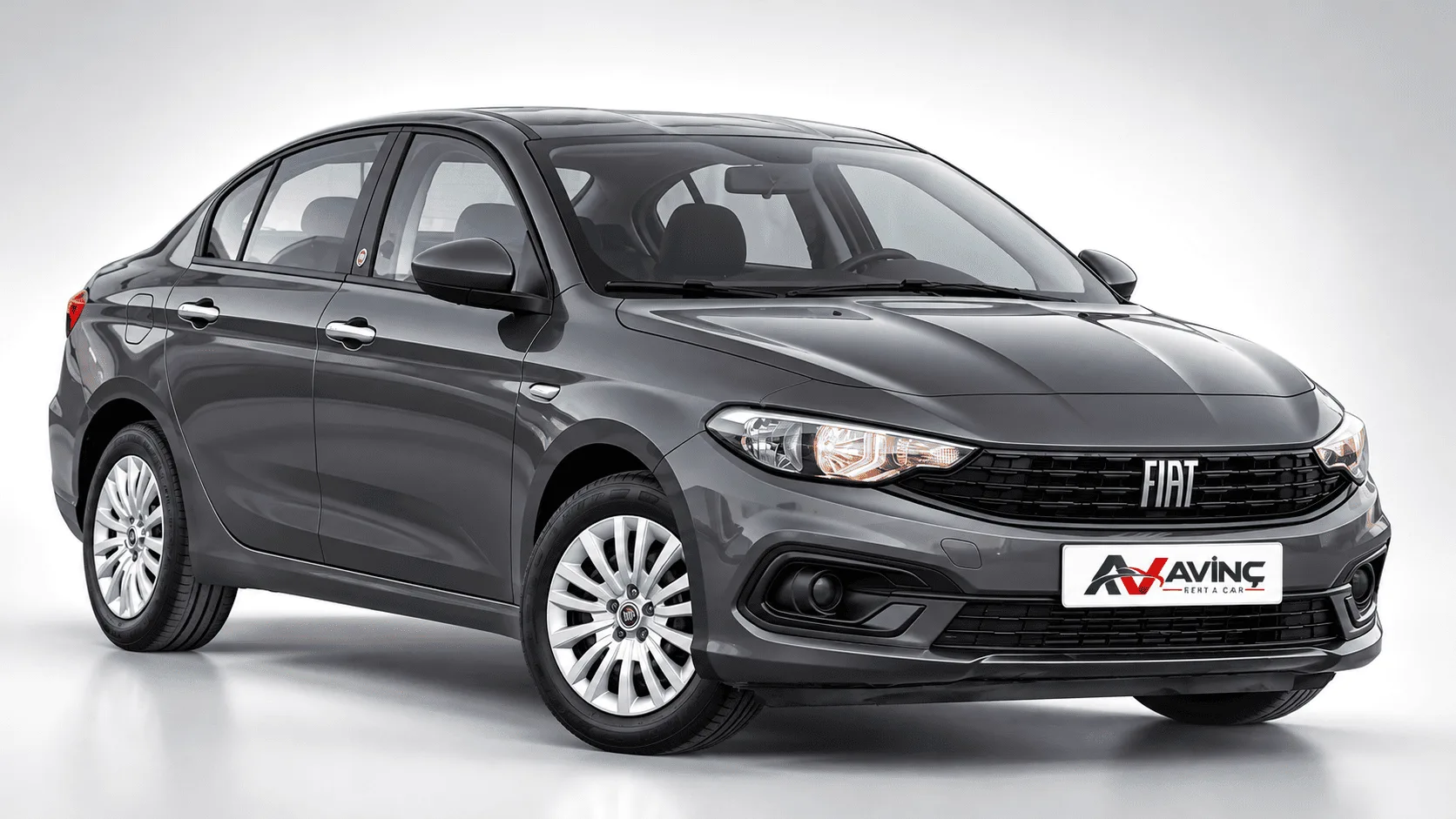Fiat Egea Easy Gri kiralık araç — ön çapraz görünüm